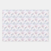 Lila Blumen auf Weiß Geschenkpapier Set (Vorderseite 3)