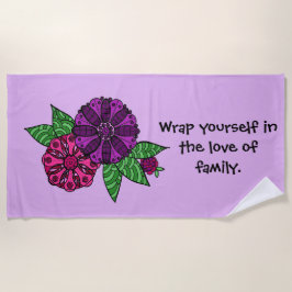 Lila Blumen-Badetuch Strandtuch