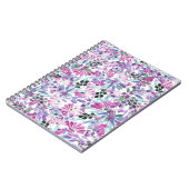 Lila Blumen & Berries: Aquarell Notizblock (Linke Seite)