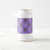 Lila Blumen Bierglas (Vorderseite Links)