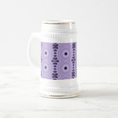 Lila Blumen Bierglas (Vorderseite Links)