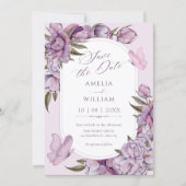 Lila Blumen blühen  Save The Date (Vorderseite)