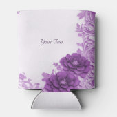 Lila Blumen Blühend Gastgeschenk Hochzeit kann küh Dosenkühler (Rückseite)