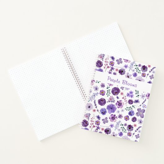 Lila Blumen - Blumenmuster im Garten Elegant Notizblock (Innenseite)