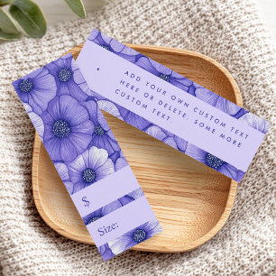 Lila Blumen Blumenmuster Preisschild