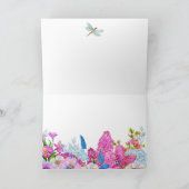 Lila Blumen Blütenfeder Karte (Innenseite)