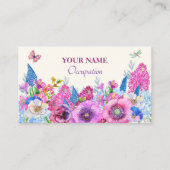 Lila Blumen Blütenfeder Visitenkarte (Vorderseite)