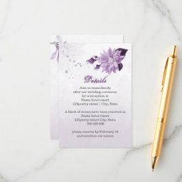 lila Blumen botanische Details Begleitkarte