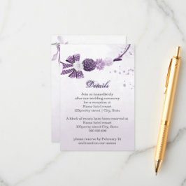 lila Blumen botanische Details Begleitkarte