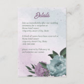 lila Blumen botanische Hochzeit Begleitkarte (Vorderseite)