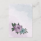 lila Blumen botanische Hochzeit Begleitkarte (Rückseite)