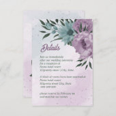 lila Blumen botanische Hochzeit Begleitkarte (Vorne/Hinten)