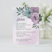 lila Blumen botanische Hochzeit Begleitkarte (Stehend Vorderseite)
