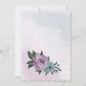lila Blumen botanische Hochzeit Einladung (Rückseite)