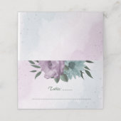 lila Blumen botanische Hochzeit Platzkarte (Außenseite Aufgefaltet)