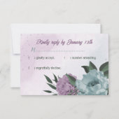 lila Blumen botanische Hochzeit RSVP Karte (Vorderseite)