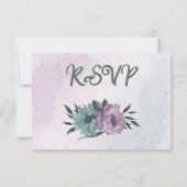 lila Blumen botanische Speisen RSVP Karte (Rückseite)