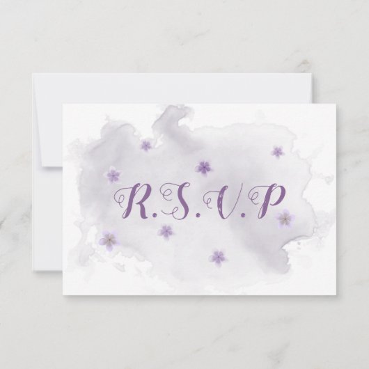 lila Blumen botanische Wahl RSVP Karte (Rückseite)