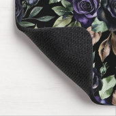 Lila Blumen Bronze Blätter Mousepad (Ecke)