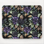 Lila Blumen Bronze Blätter Mousepad (Vorne)