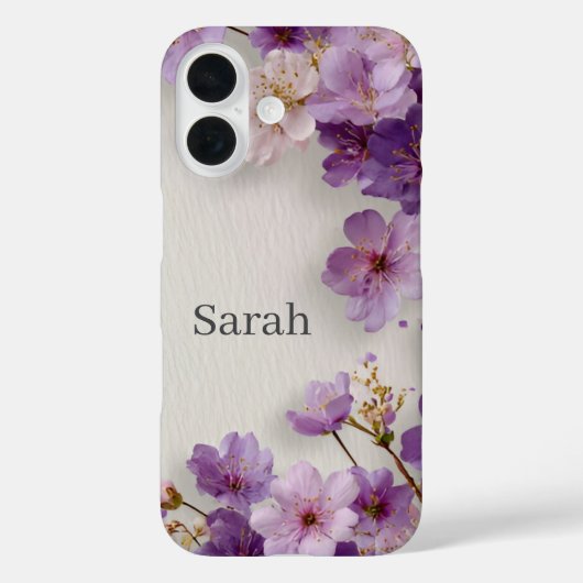Lila Blumen Case-Mate iPhone Hülle (Rückseite)