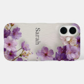Lila Blumen Case-Mate iPhone Hülle (Rückseite (Horizontal))