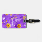 Lila Blumen Custom Luggage Tags Gepäckanhänger (Vorderseite horizontal)