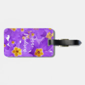 Lila Blumen Custom Luggage Tags Gepäckanhänger (Rückseite horizontal)