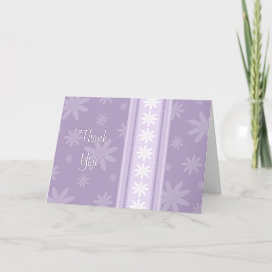 Lila Blumen danken Ihnen Blumen-Mädchen-Karte Dankeskarte (Vorderseite)