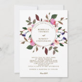 lila Blumen des modernen Hochzeitseinladungs-Rosas Einladung (Vorderseite)