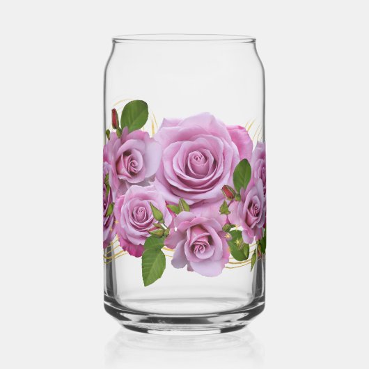 lila Blumen Dosenglas (Links)