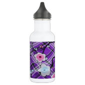 Lila Blumen Edelstahlflasche (Links)