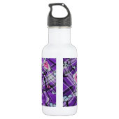 Lila Blumen Edelstahlflasche (Rückseite)
