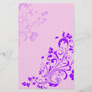 Lila Blumen-Einklebebuch-Papier Briefpapier