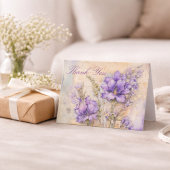 Lila Blumen Elegant Danke Gefaltet