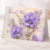 Lila Blumen Elegant Danke Gefaltet