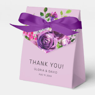 Lila Blumen Elegante Hochzeit Geschenkschachtel