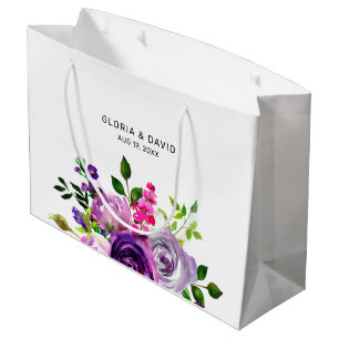 Lila Blumen Elegante Hochzeit Große Geschenktüte