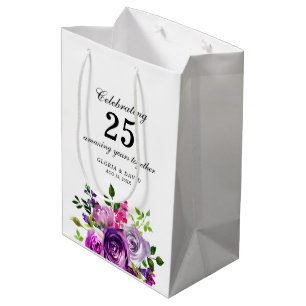 Lila Blumen Elegante Hochzeit Mittlere Geschenktüte