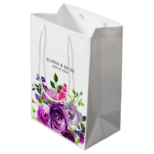 Lila Blumen Elegante Hochzeit Mittlere Geschenktüte
