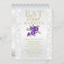 Lila Blumen essen, Getränk und sind verheiratete