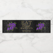 Lila Blumen - essen, trinken und Verheiratet sein Wasserflaschenetikett (Einzelnes Label)