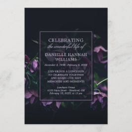 Lila Blumen - Feier des Leben-Denkmals Einladung