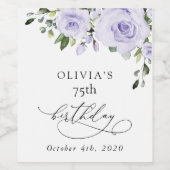 Lila Blumen, Fliederblumen, Boho, Geburtstag Weinetikett (Einzelnes Label)