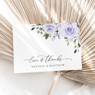 Lila Blumen, Fliederblumen, Florale Hochzeit Dankeskarte