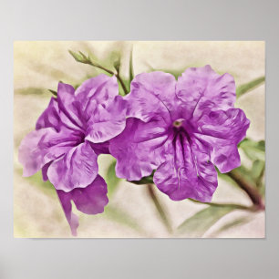 Lila Blumen Fotokunst Print Poster