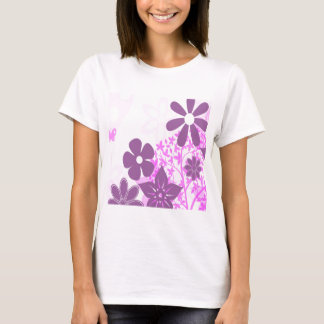 Lila Blumen-Gänseblümchen-BlumenFoto-Entwurf T-Shirt