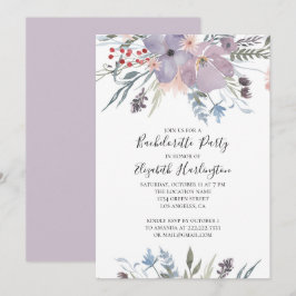 Lila Blumen. Gartenblumengarten Junggeselinnen-Abs Einladung