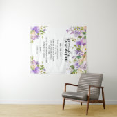 Lila Blumen Gebet Kirche Hochzeit Hintergrund Wandteppich (Beispiel (Horizontal))