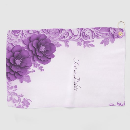 Lila Blumen Geblüht Golfhandtuch (Horizontal)